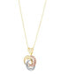 ფოტო #3 პროდუქტის Tricolor Love Knot 18" Pendant Necklace in 10k Yellow, White & Rose Gold