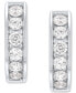 ფოტო #4 პროდუქტის Men's Lab Grown Diamond Small Huggie Hoop Earrings (1/2 ct. t.w.) in 10 White Gold, 1/2"