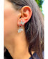 Suzy Levian Sterling Silver Cubic Zirconia Multi Flower Cluster Drop Earrings