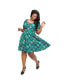 Фото #1 товара Plus Size Short Puff Sleeve Sweetheart Neck Dakota Fit & Flare Dress