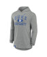 Фото #2 товара Men's Heather Gray Duke Blue Devils Blitz Hoodie Long Sleeve T-Shirt