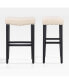 29" Upholstered Saddle Seat Faux Leather Bar Stool (Set of 2)