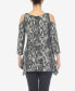 Women's Snake Print Cold Shoulder Tunic