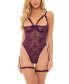 Фото #1 товара Women's Elayne Open Shelf Cup Teddy with Open Gusset and Garter Stays