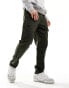 Фото #5 товара Jack & Jones wide leg tapered drawstring cargo trouser in dark green