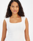 Women's Ribbed Sleeveless Scoop-Neck Top, Created for Macy's