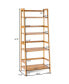 Фото #2 товара Multifunctional 4 Shelf Bamboo Bookcase Ladder Plant Flower Stand Rack Storage