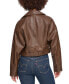 Фото #2 товара Women's Cropped Belted Moto Jacket