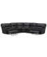 Фото #2 товара Binardo 123" 5 Pc Zero Gravity Leather Sectional with 2 Power Recliners, Created for Macy's