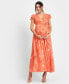 ფოტო #2 პროდუქტის Women's Flutter Sleeve Maxi Wrap Dress