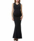 ფოტო #1 პროდუქტის Maternity V-Neck Lace Trim Mermaid Maxi Dress