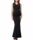 Maternity V-Neck Lace Trim Mermaid Maxi Dress