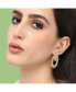 ფოტო #3 პროდუქტის Women's White Dented Drop Earrings
