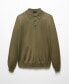 Фото #8 товара Men's 100% Merino Wool Long- Sleeved Polo Shirt