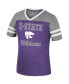 Фото #2 товара Big Girls Purple, Heather Gray Kansas State Wildcats Summer Striped V-Neck T-shirt