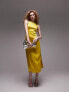 Topshop high neck cami midi dress in yellow