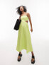 Фото #1 товара Topshop scallop edge midi dress in lime