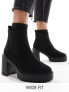 ASOS DESIGN Wide Fit Elma heeled chunky chelsea boots in black