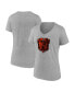 Women's Heather Charcoal Cleveland Browns Dawg Logo V-Neck T-shirt