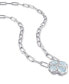 ფოტო #3 პროდუქტის Blue Topaz (3-7/8 ct. t.w.) & Diamond Accent Heart Flower 18" Pendant Necklace in Sterling Silver
