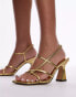 Фото #1 товара Topshop Gracy strappy block heeled sandals in gold