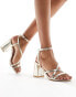 Фото #1 товара New Look block heel strappy sandal in gold