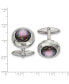 ფოტო #3 პროდუქტის Stainless Steel Polished Black Circle Cufflinks