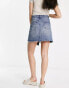 Urban Revivo asymmetric denim mini skirt in blue BLAU, S - EU 36 - фото #3