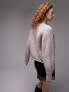 Фото #3 товара Topshop knitted rolled hem cardi in mink