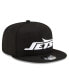 ფოტო #2 პროდუქტის Men's Black New York Jets B-Dub 9FIFTY Snapback Hat