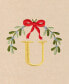 Фото #3 товара Christmas Mistletoe Monogram White Embroidered Luxury Turkish Cotton Hand Towels, 2 Piece Set