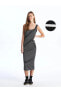 LCW Vision U Yaka Çizgili Kadın Elbise elbise