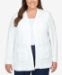 ფოტო #1 პროდუქტის Plus Size Classics Chenille Long Open Cardigan Sweater