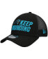 Men's Black Carolina Panthers Keep Pounding Trucker 9Forty Snapback Hat