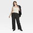Фото #2 товара Women's High-Rise Relaxed Fit Full Length Baggy Wide Leg Trousers - A New Day