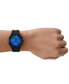 Men's Streamline Three Hand Black Silicone Watch 44mm