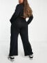 Yours pleated wide leg tailored trouser in black