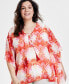 ფოტო #3 პროდუქტის Plus Size Lacey Lush Lace-Up Poncho, Created for Macy's