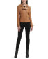 Фото #5 товара Women's Faux-Leather Asymmetric Moto Coat