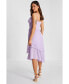 ფოტო #2 პროდუქტის Women's Crinkle Woven Cowl Neck Strappy Tiered Midi Dress