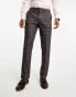 Harry Brown slim fit suit trousers in red gingham check