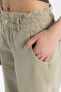 Paperbag Yüksek Bel Bilek Boy Hafif Düz Paça Jean Pantolon B8225ax24sp