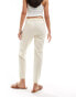 Object cropped tailored slim trousers in cream