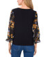 Women's V-Neck Mixed-Media 3/4-Sleeve Knit Top