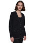 ფოტო #3 პროდუქტის Karl Lagerfeld Women's Contrast-Stitch Button-Up Cardigan