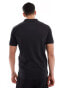 Фото #2 товара Calvin Klein open placket polo shirt in black