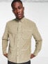 New Look 3 pocket cord overshirt in ecru