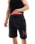 Фото #2 товара New Era Miami Heat acid wash shorts in dark grey