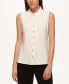 ფოტო #1 პროდუქტის Women's Sleeveless Button-Up Blouse