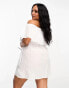 Simply Be bardot beach dress in white